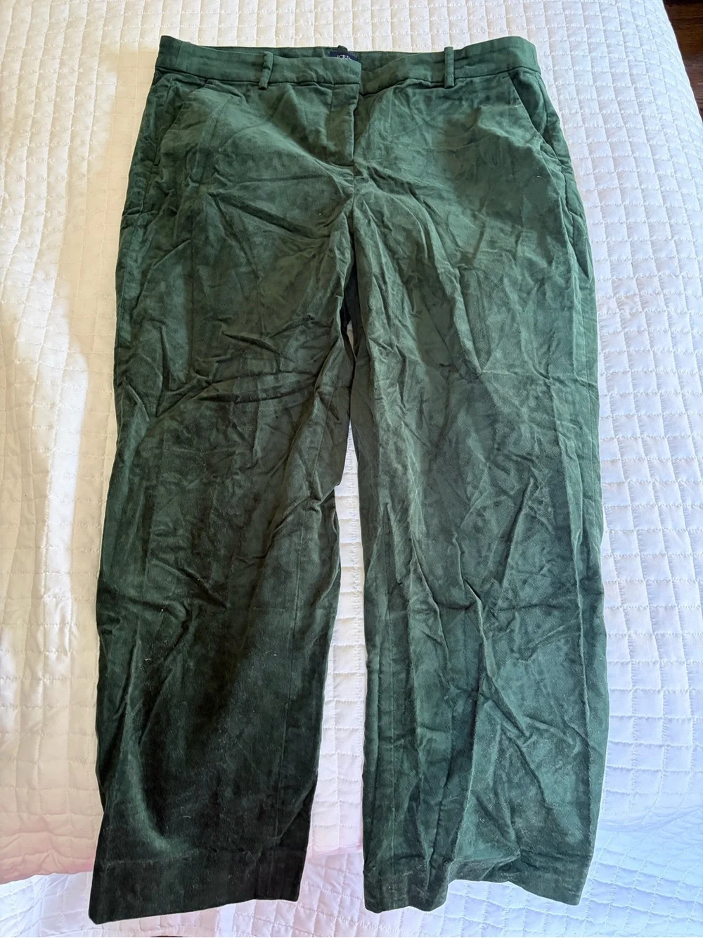 J. Crew Forest Green Straight-Leg Trousers